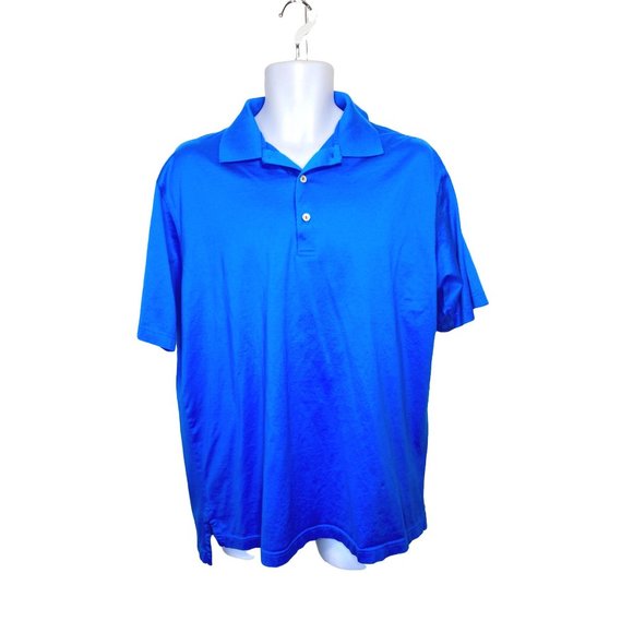 Peter Millar Other - Peter Millar Large Men's Golf Polo Shirt 100% Cotton Blue Short Sleeve